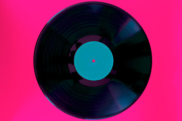 vinyl plate with copyspace. vinyl record dj culture concept. party promotion mockup background