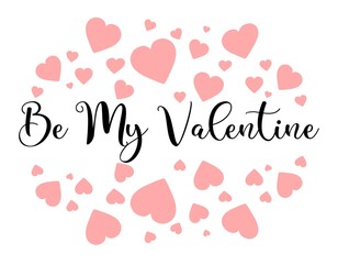 Valentine's day gift cart with be my valentine text. Love related items. Home decoration printable. Decleration of love. invitation