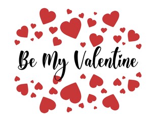 Valentine's day gift cart with be my valentine text. Love related items. Home decoration printable. Decleration of love. invitation