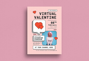 Virtual Valentine Event Flyer Layout
