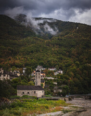 Fototapeta premium Church in italy moody dark cloudy clouds