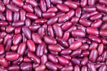 Heap of red beans. Raw beans texture background.