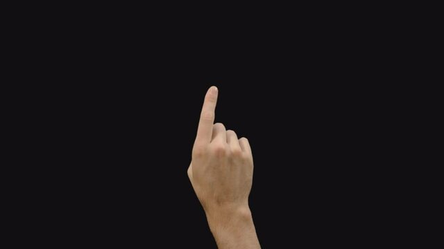 Set of 9 different pre keyed chroma key transparent one finger swipe gestures fast and slow on greenscreen shot in 4k uhd