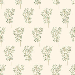 Seamless vector pattern with branches fro decoration, fabric, textile, stationery, wrapping paper, wallpaper