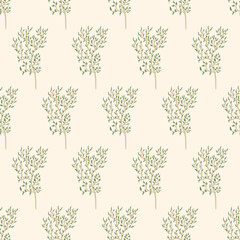 Seamless vector pattern with branches fro decoration, fabric, textile, stationery, wrapping paper, wallpaper