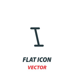format italic text typography icon in a flat style. Vector illustration pictogram on white background. Isolated symbol suitable for mobile concept, web apps, infographics, interface and apps design