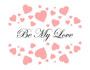 Valentine's day gift cart with be my valentine text. Love related items. Home decoration printable. Decleration of love. invitation