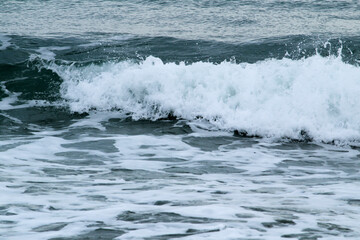 Rough sea in La Marina beach in Alicante, Spain