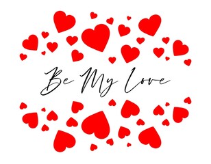 Valentine's day gift cart with be my valentine text. Love related items. Home decoration printable. Decleration of love. invitation