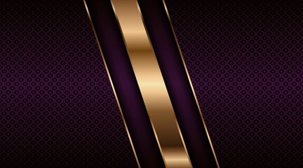 Abstract luxurious purple combination and golden overlap layer background . Modern creative dark navy luxury gold line overlapping style design
