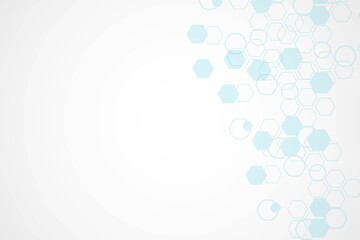 Hexagonal abstract background. Big Data Visualization. Global network connection. Medical, technology, science background. Vector illustration.