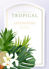Tropical summer poster template background.