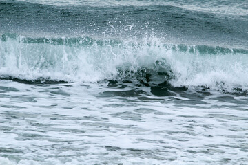 Rough sea in La Marina beach in Alicante, Spain