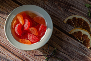 fruit slices of marmalade for tea