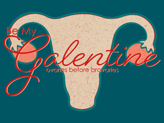 Be My Galentine, Ovaries Before Brovaries, Vector Illustration, Galentine card