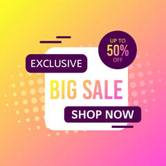Promotional sale banner template design, vector illustration