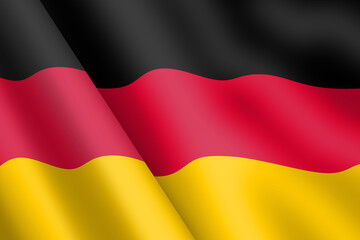 Germany waving flag 3d illustration wind ripple