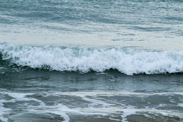 Rough sea in La Marina beach in Alicante, Spain