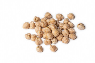 Dried chickpea on the white background