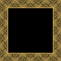 Decorative frame Elegant vector element for design in Eastern style, place for text. Floral golden border. Lace illustration for invitations and greeting cards.