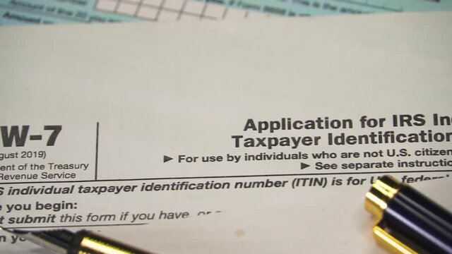 Form W-7 Application for IRS Individual taxpayer identification number and pen. Internal revenue service tax form