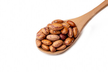 Dry kidney beans on the white background