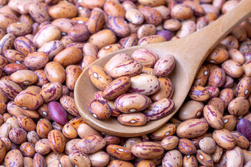 Dry kidney beans on the white background