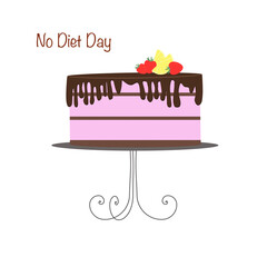 International No Diet day, May 6, conceptual image, simple flat style vector illustration of sweet dessert, symbol of refusal to keep a diet and reasonable eating habits, banner, poster, calendar