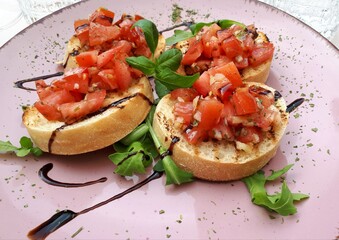 bruschetta with tomato and basil