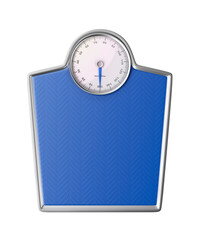 Analog bathroom scale isolated on white background, top view