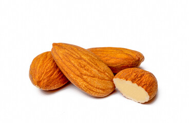 Almonds isolated on white background