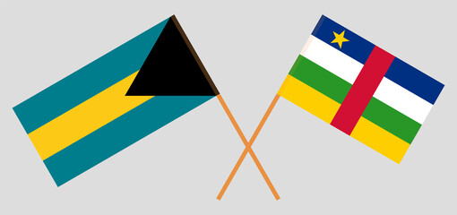 Crossed flags of the Bahamas and Central African Republic