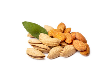 Almonds isolated on white background
