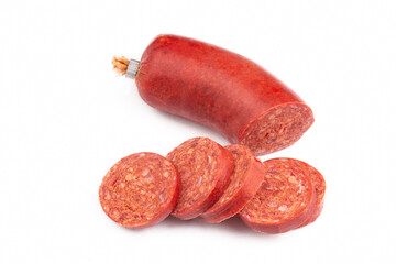 Turkish sausage on the white background