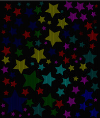 stars and stripes on black background 