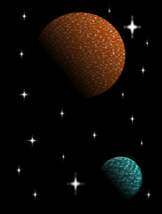 background of planets and stars 