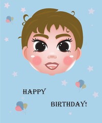 Birthday card with baby