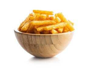 French fries. Salted snack. Potato chips in bowl.