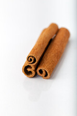 Cinnamon sticks isolated on white background