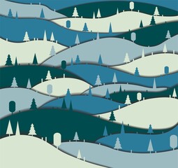 Background with forest.