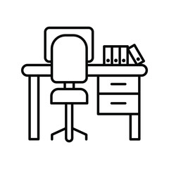 Workplace. linear icon. Line with Editable stroke on white background color editable