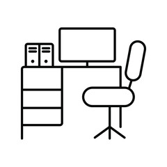 Workplace. linear icon. Line with Editable stroke on white background color editable