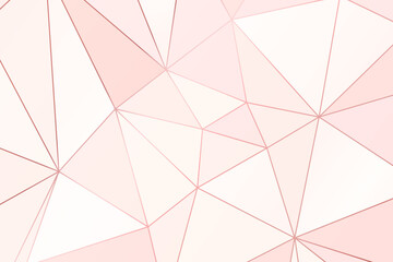Rosegold Polygon abstract background.