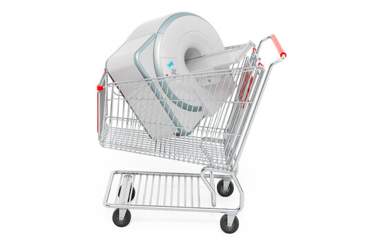Shopping cart with MRI. 3D rendering