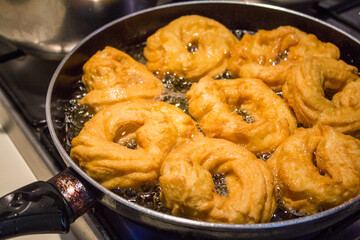 Zeppole, typical dough made for St. Joseph. Southern Italy