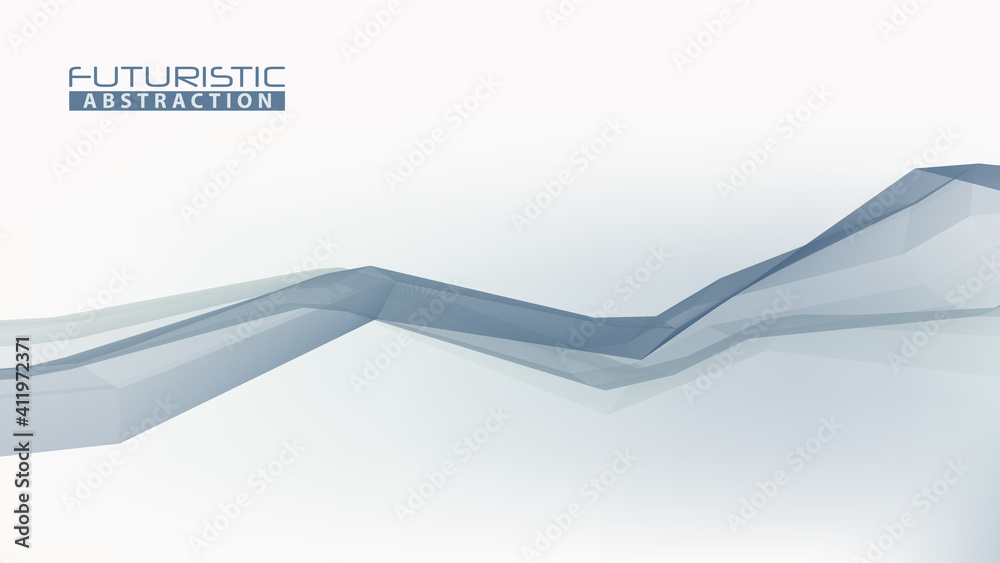Poster abstract futuristic grey broken line. vector graphics