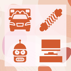 Simple set of bus related filled icons