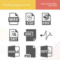 Simple set of propagation related filled icons.