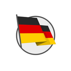 Deutschland national flag on isolated white background. Waving German Flag in flat style.