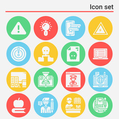 16 pack of extinction  filled web icons set